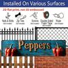 2D Flat, 1pc, 3.94 X 15.74 Inches Aluminum Decorative Sign -2D Printed Signs and Plaques for Outdoor Use, Featuring Peppers. These Retro-Style