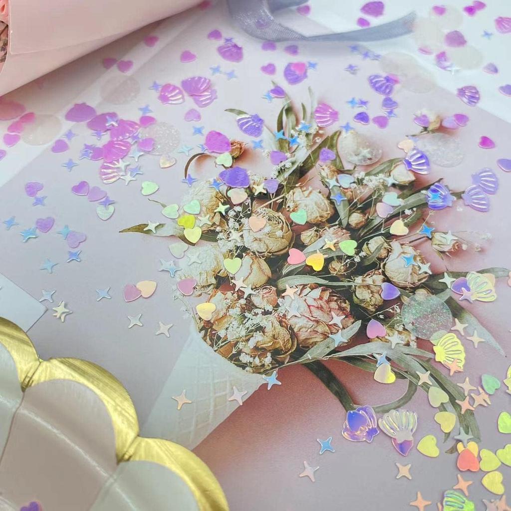 2000 Piece Mermaid Seashell Glitter PVC Table Confetti for Wedding, Birthday, Bridal Shower, Valentines Party Decorations (Pink)