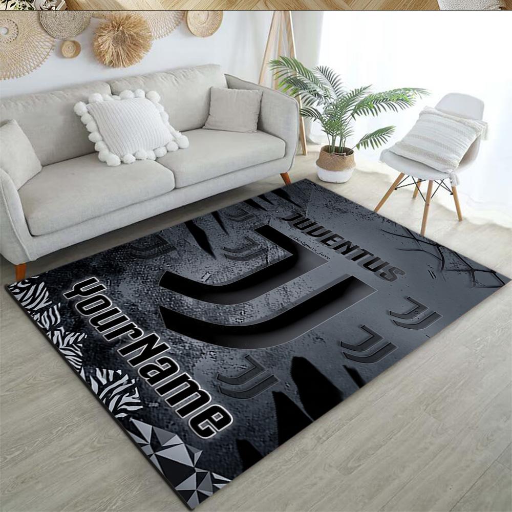 Juventus Personalized Text Area Rug Design for Foyer Balcony Dormitory Decorate room Antislip Carpet Office home decor Wedding Party Gift