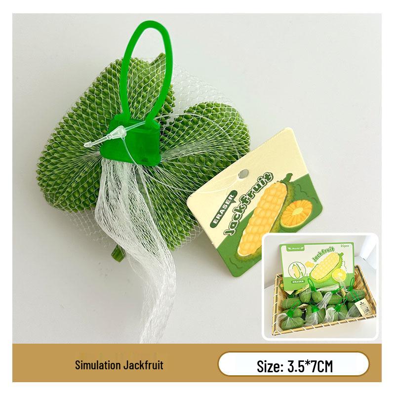 

Креативные забавные ластики в форме овощей и фруктов - Без крошек, чистые и идеальные для студентов Jackfruit 20 Pieces + Background Board