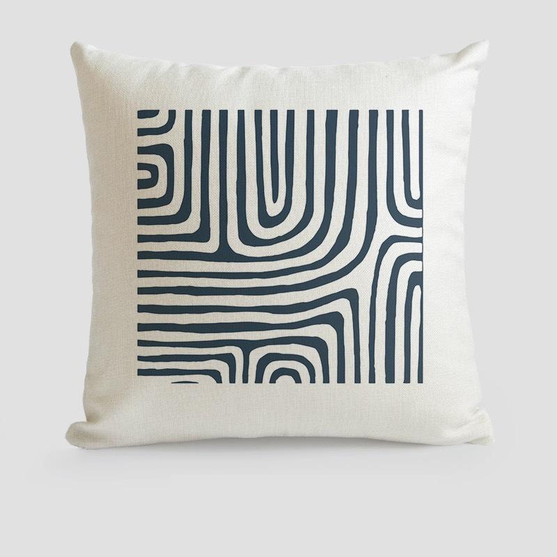 European Style Art Pillow Case Living Room Sofa Bedroom Backrest Cushion Nordic Abstract Simple Home Decoration Model Room