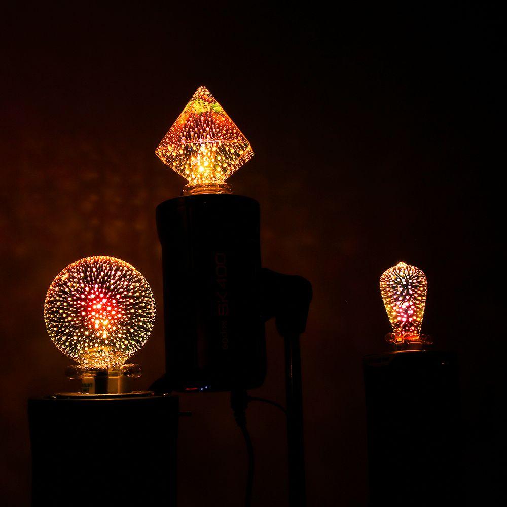 3W Ball light E27 holder Screw connector Glass Edison  3D  Bulb Party Lamp