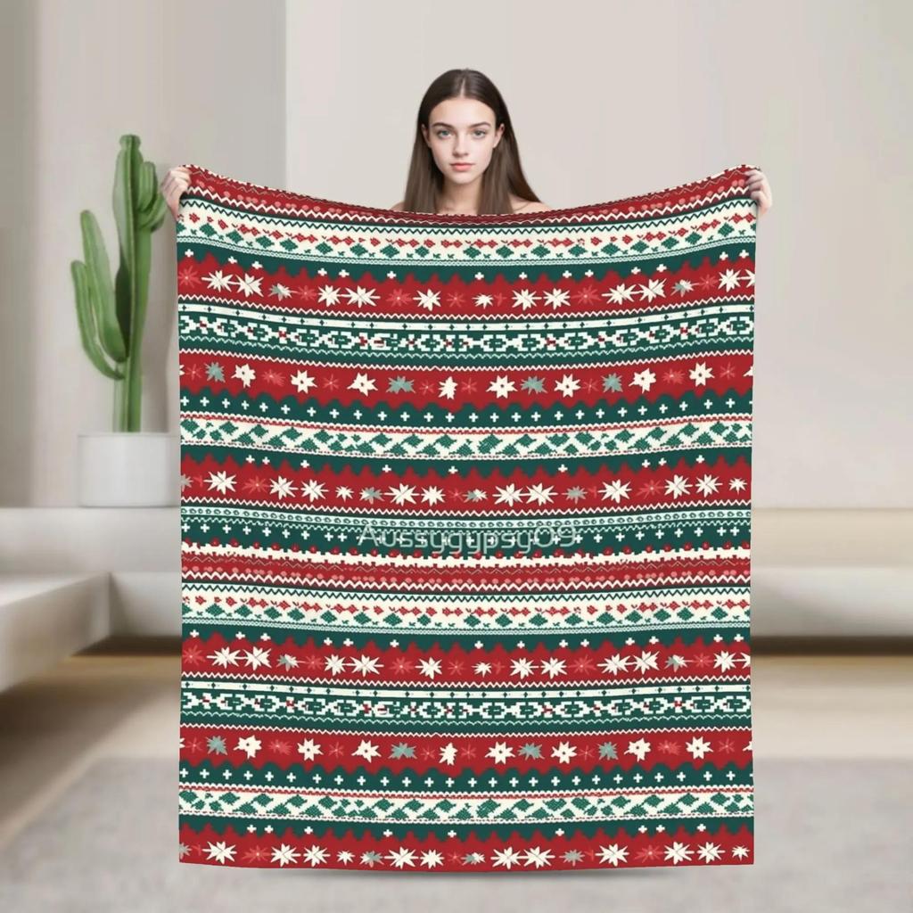 Soft Flannel Christmas Gnome Socks Blanket for Kids Buffalo Plaid Decorative Throw for Bed Sofa Home