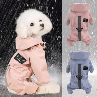 Reflective Dog Raincoat Waterproof Dog Rain Jacket Coat Clothes Small Medium Dogs Hoodies French Bulldog Jumpsuit Raincoats