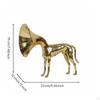 Horned Canine Sculpture Statue Modern Gilded Aesthetic Dog Mirror Finish Home Decor for