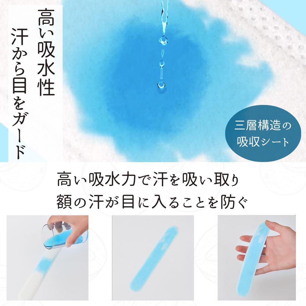 Senfu Sweat Absorbing Sweat Absorbing Sheets for and Prevents Cuttable 120 Sheets Pads, Hats, Collars, Shirts, Anti-Odor, Yellowing, Non-Woven Fabric,