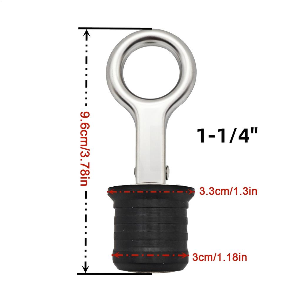 Boat Drain Plug Marine Plumbing Scupper Stopper Pull-ring rubber expansion plug for Yacht Canoe Pontoon Replacement Drain Plug