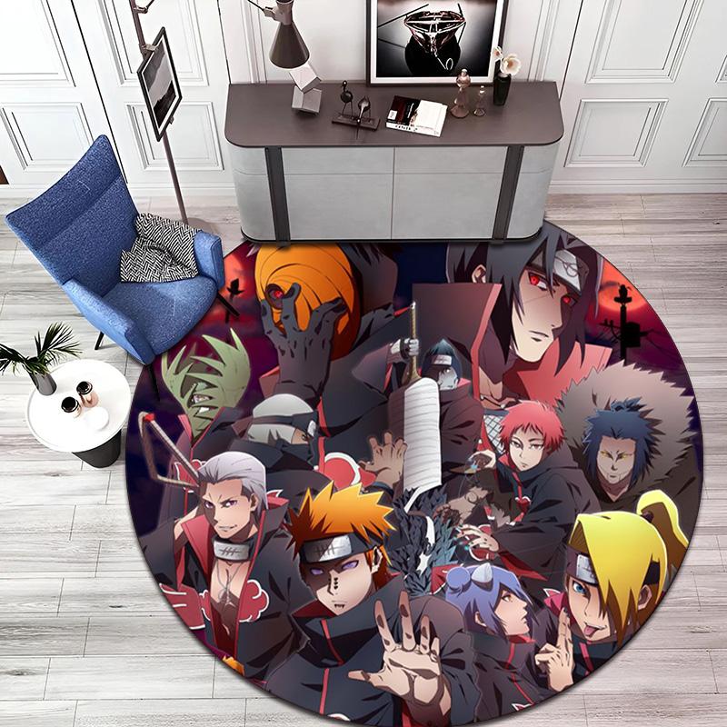 Famous cartoon NARUTO protagonist Uzumaki Naruto round carpet soft home decoration anti-slip door mat outdoor picnic mat carpet M3