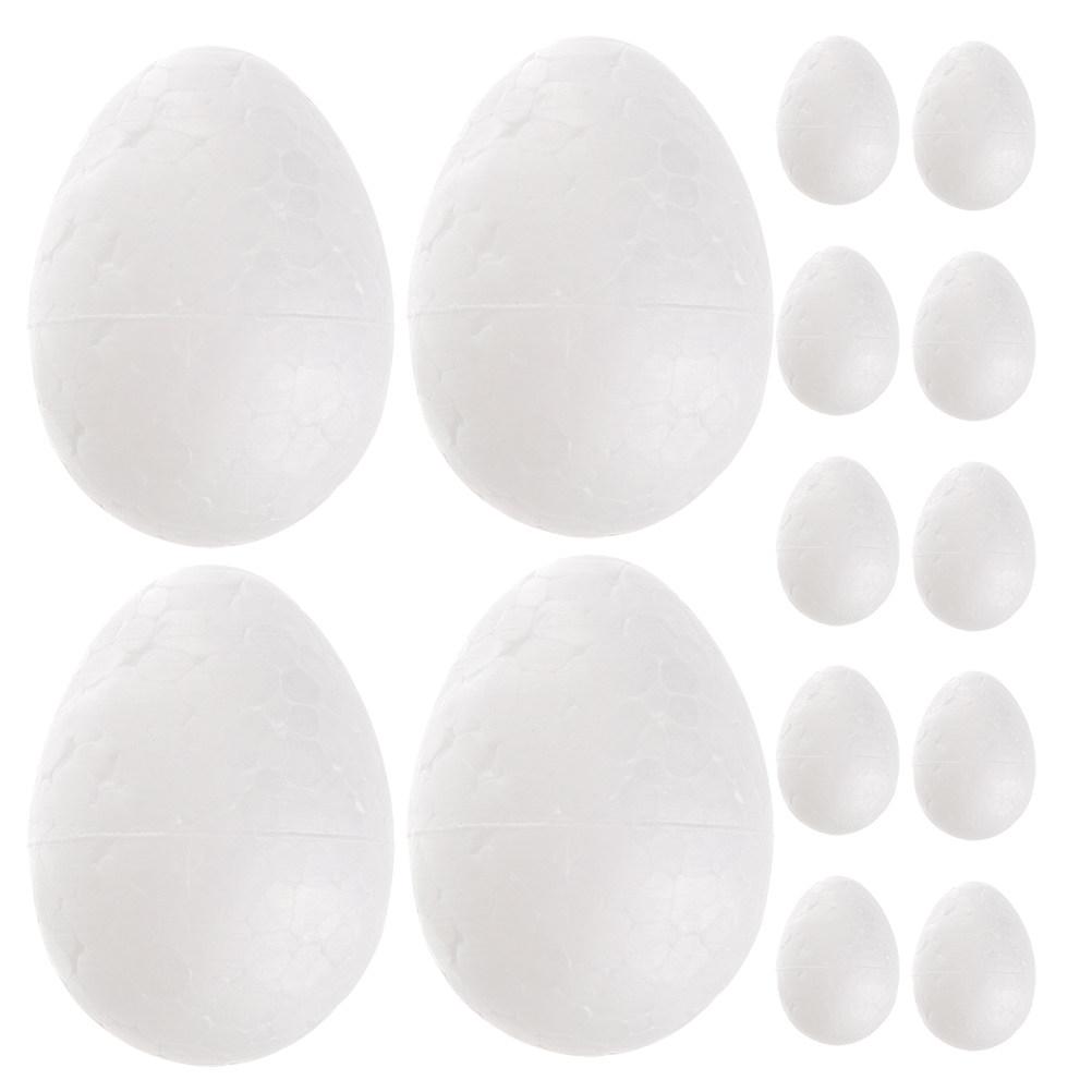 60Pcs Easter White Foam Eggs DIY Craft Foam Smooth Surface Perfect for Painting Decorating Holiday Projects Egg