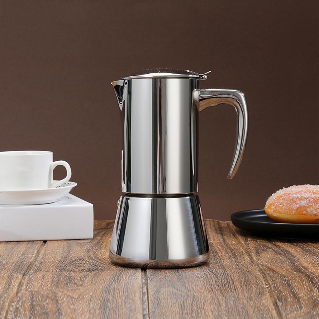 300ml/200ml Mocha Pot with Coffee Percolator Design Espresso Maker Coffee Machine Suitable for Gas Induction Stovetop Greca