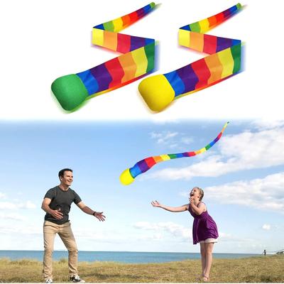 Rainbow Tail Ball Eco-Friendly Fabric Sandbag Meteor Ball Safe Catch Tail Soft Ball Kindergarten School Sensory Training Kid Toy