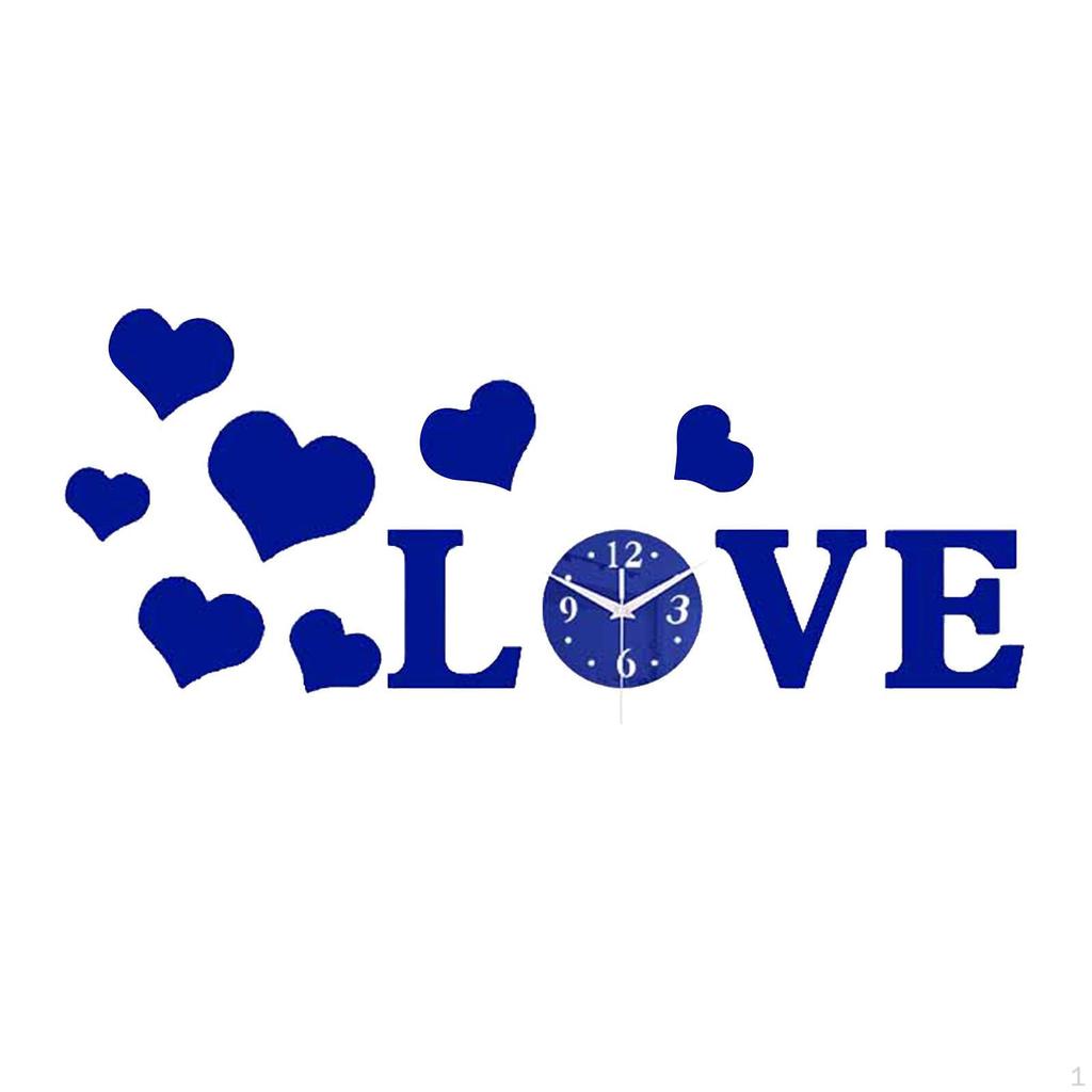 Liebesherz Wanduhr Aufkleber DIY Abziehbild Dekorativ Praktisch Robust Leise Heimdeko für