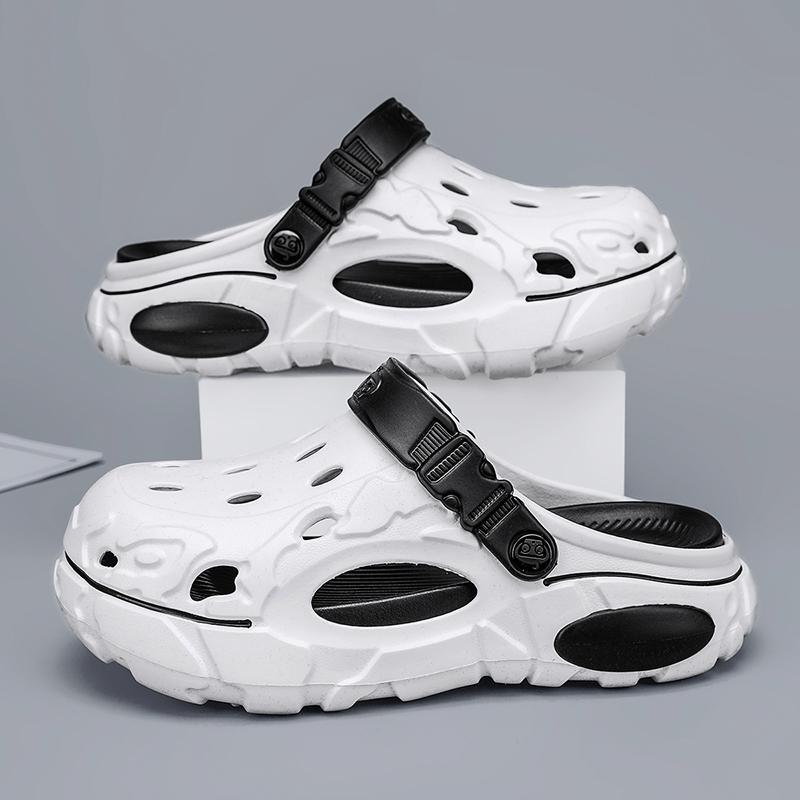 New Summertime Mens Clogs Sandal Shoes Man Home Garden Shoes Lightweight Plush Comfort Men Slide Shoes Anti-Skid Soft Bottom Flip Flop Sandal Shoes