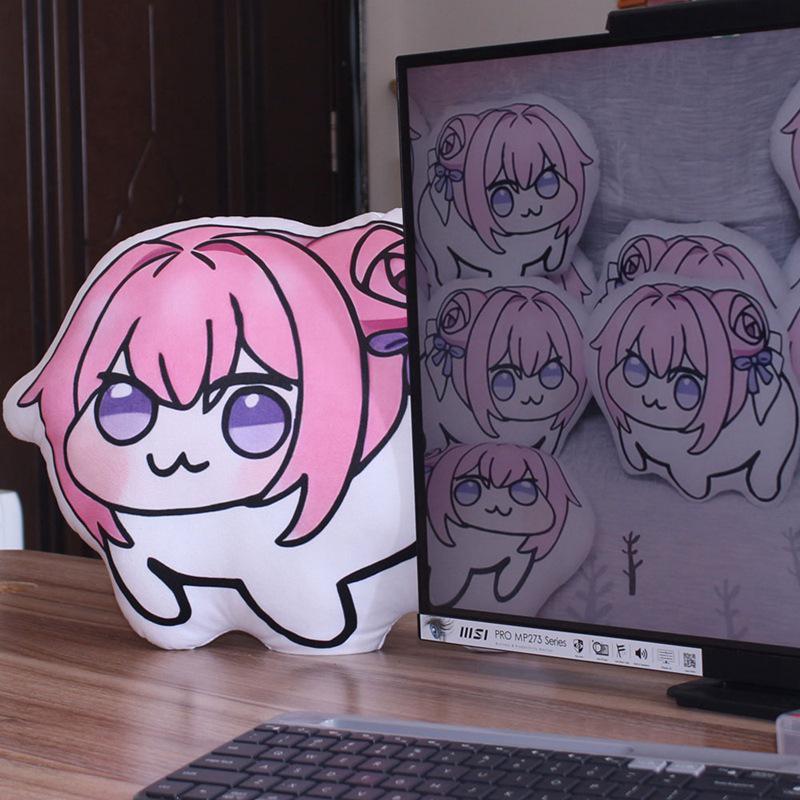 Dorothy Cushion - Pink Haired Dog Design, Funny NIKKE Goddess of Victory Sofa Pillow