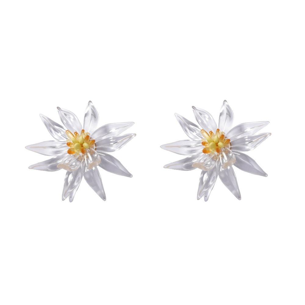 Bracelet Bamboo Flowers Jewelry Set Handmade Floral Ear Studs  Vacation