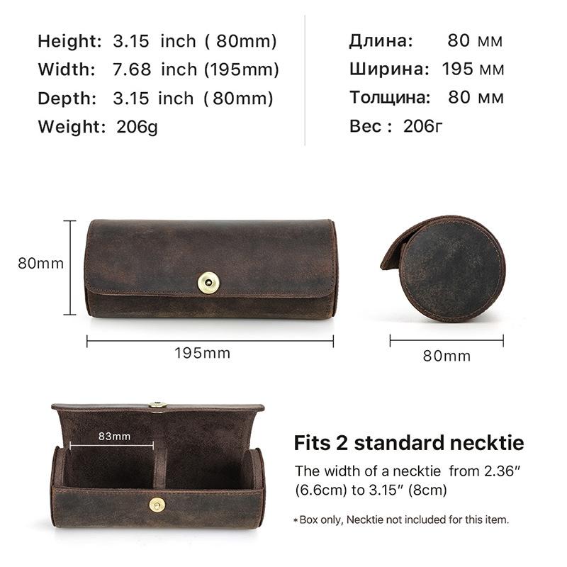 Винтажная кожаная коробка для галстуков Crazy Horse — фото 3