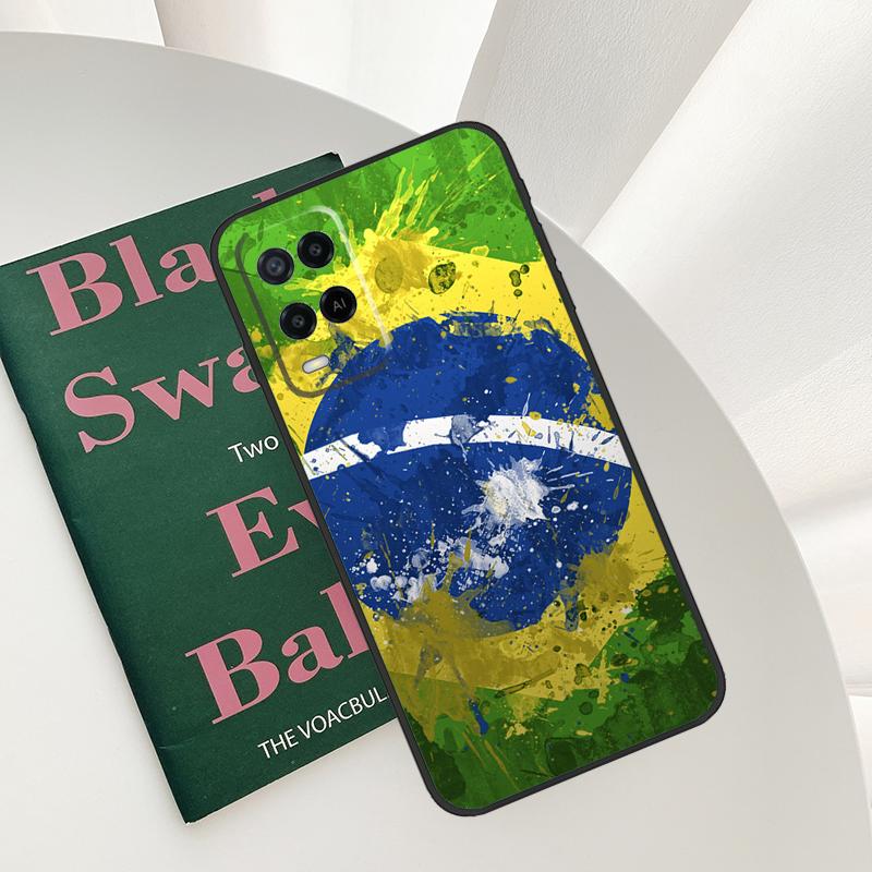 Brazil Brazilian Flag Case For Oppo A96 A76 A16 A15 A17 A52 A72 A54S A57S A58 A78 A98 A57 A77 A54 A74 A94 Cover