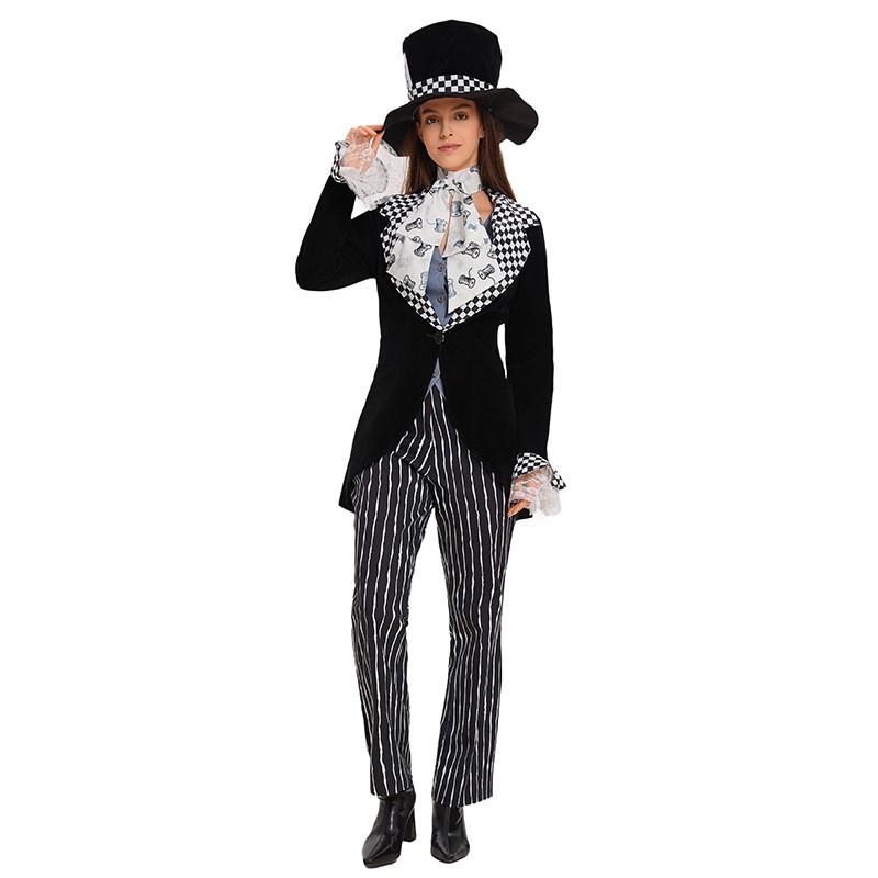 Alice In Wonderland Mad Hatter Costume Set Women Cosplay Party Stage Performance Outfit