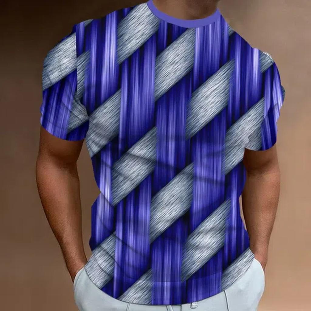 Summer Men'S T-Shirt Geometric Pattern 3d Printed Men'S Top Everyday Casual Clothing Loose Oversized-Shirt Retro Sweatshirt