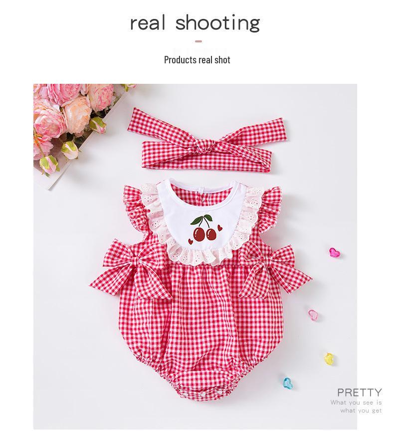 Kombinezon dla dziewczynki z rękawami typu puff, z zapięciem na zatrzaski i zestawem opaski z kokardą