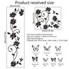 Creative 3D Butterfly Wall Sticker Black Flowers Vine Strips Living Room Background Room Wall Sticker Dark Style Home Decoration