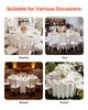 White Round Tablecloths 2 Pack, 120 Inches In Diameter, Stain- & Wrinkle- Resistant, Machine Washable Table Clothes, Polyester Fabric Table Covers for