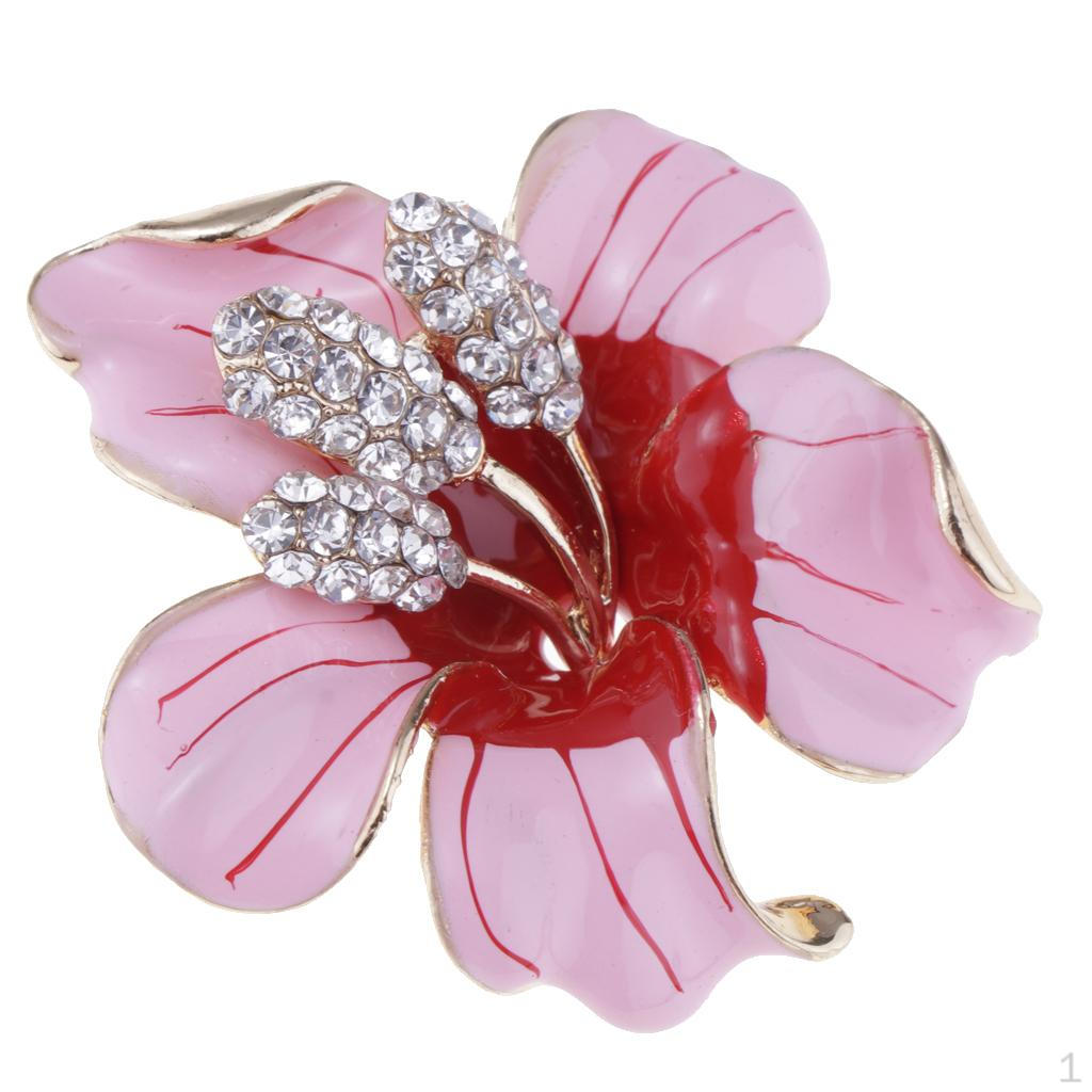 Crystal Rhinestone Brooch With Bridesmaid Lily Flower розовый