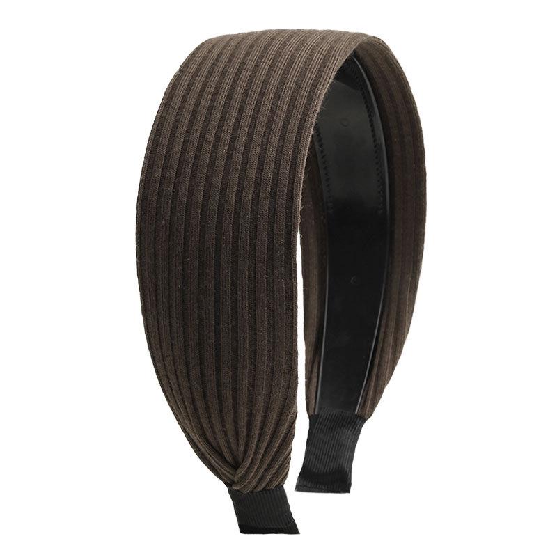 Mori Girl din țesătură coreeană Bentita cu boruri largi pentru femei - Accesoriu pentru păr de culoare uni