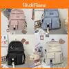 Canvas Student Backpack With Letter Print For High School And Middle School Daily Use