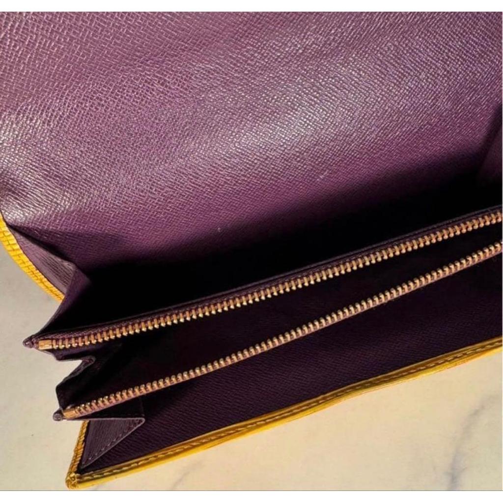 Used Louis Vuitton Epi Leather Long Wallet Yellow
