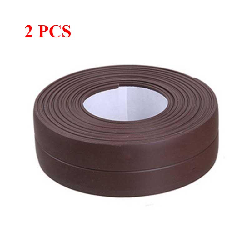 1/2 Pcs PVC Sealing Strip Tape Bathroom Bath Toilet Caulk Tape Self Adhesive Waterproof Mildew Proof Tapes for Kitchen Sink Wall Corner
