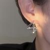 Silver Needle Niche Design Advanced Wave Metal Earrings Earrings Cold Wind Simple Personality Versatile Earrings