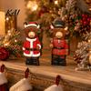 Rustic Farmhouse Christmas Accents 2 Pcs Highland Cow Table Sign, Wooden Santa/ Nutcracker Soldier Decorations Block 2D Flat Holiday Tabletop Ornament