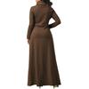 Women Plus Size Casual Long Dress Cotton Pullover Autumn Winter