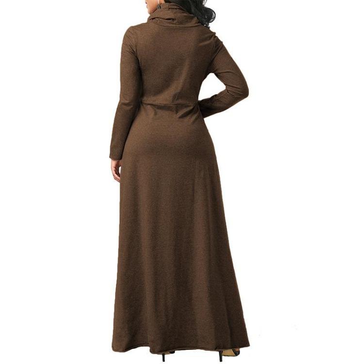 Women Plus Size Casual Long Dress Cotton Pullover Autumn Winter