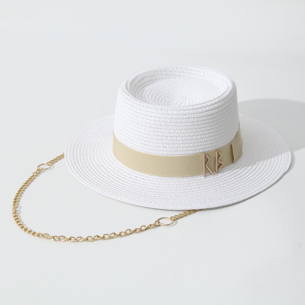 

Summer Straw Hats for Women Ribbon Decoration Elegant Ladies Party Dress Hats Travel Beach Sun Hat Chapeau Femme One Size белый