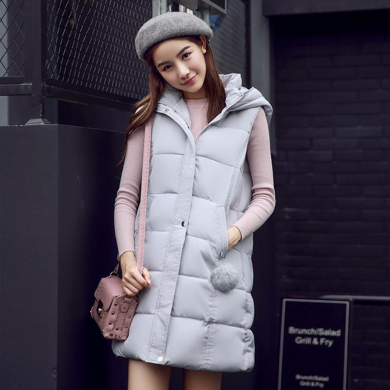 Winter new cotton-padded women's slim casual women's clothing medium and long sleeveless jacket fashionable large-size vest