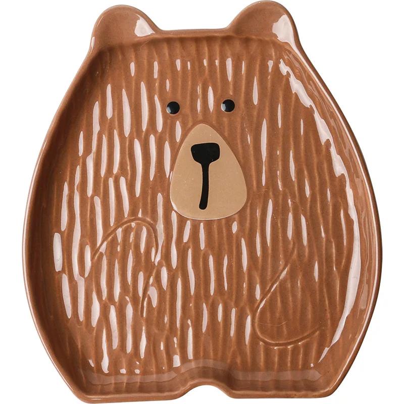 Korean Style Ceramic Household Tableware,Cute Rabbit Dish,Dim Sum Dish,Rice Bowl,Fruit Bowl,Salad Flavor Dish,Specialty Plates