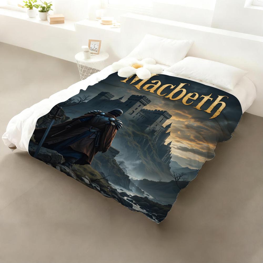 

Drama Macbeth Throw Flannel Throw Blanket: Soft Kid-Friendly Warm Anti-Static All Season Washable Couch Bed Home 75x90cm