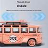1/24 Volkswagen T1 Bus Gulf Oil Martini Low Ride Wide Body Modifiziert Legierung Metall Diecast Modellauto Sound & Licht Hobby Geschenke Junge