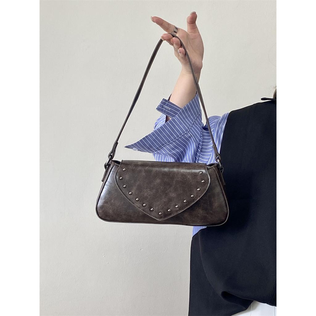 Ielgy Female Bag Autumn Winter Retro High-End High Street One-Shoulder Portable Underarm Small Bag