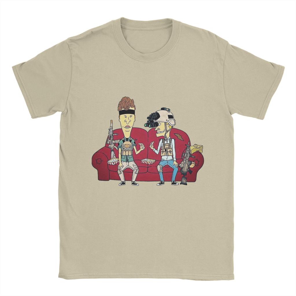 Beavis and Butt Head T Shirts Men Cotton Hipster T-Shirt Crewneck Tees Short Sleeve Tops Summer