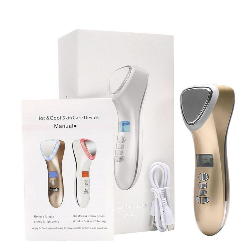 Ultrasonic Ion Face Massager with Hot/Cold Therapy & Light Rejuvenation