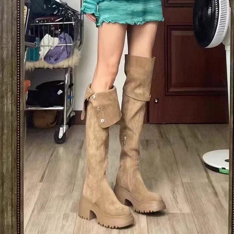 New Maillard high-heeled boots, children's thick-soled two-wear stacking boots, high knight boots