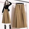 2025 Plus Size Retro Midi A-line Skirt: High Waist, Slimming, Versatile Women's Fashion for Autumn/Winter