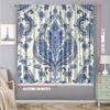 Klassisches Blau-Weiß Paisley Damast Gardinen Set 2 Stück Stangentasche Lichtfilternde Vorhänge für Wohnzimmer Schlafzimmer