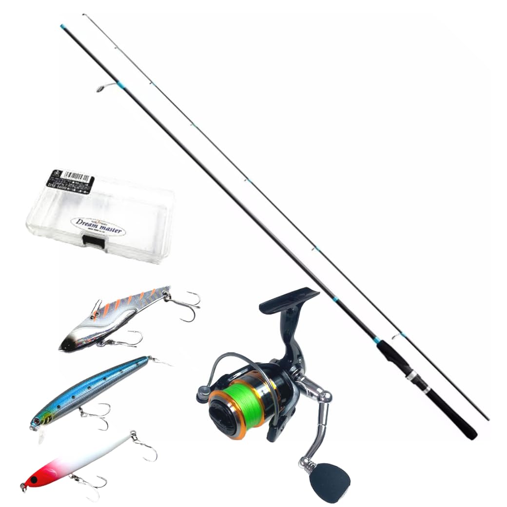 Lure Shimano Lurematic S86ML ClubTEN BEGA2500 with PE Line Surf Shore Pitbull Line Beginner Angler Set + Pre-spooled (Sea Bass, Egiing, Fishing,