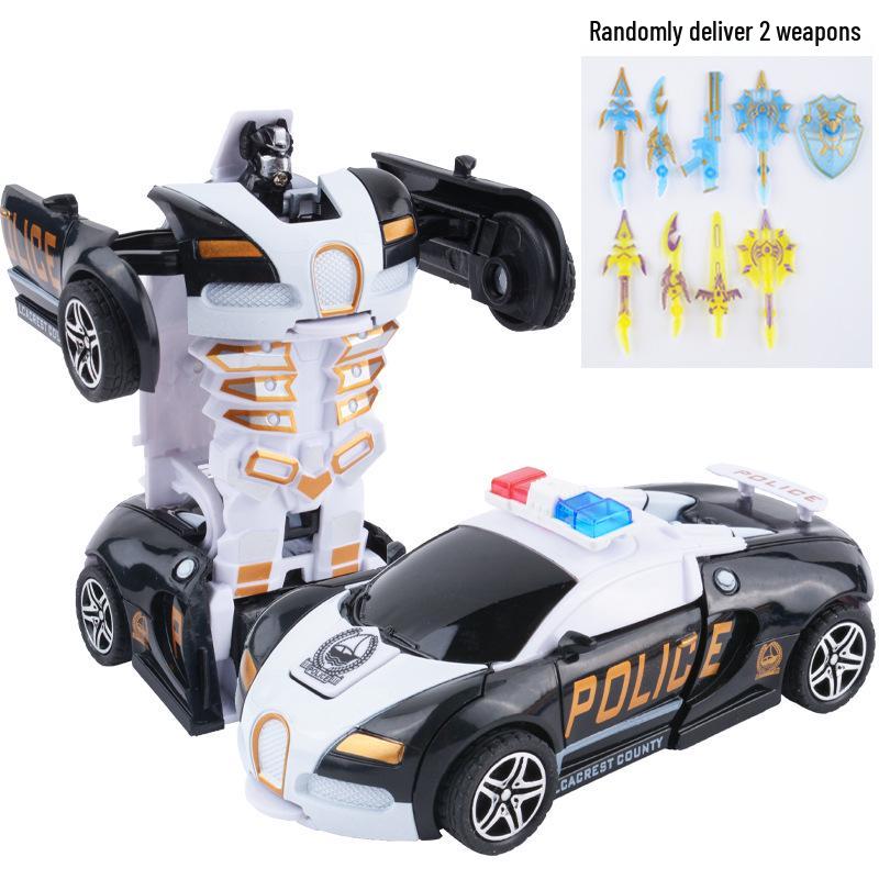 Children's Deformation Toy Car - One-Key Inertia Impact Puzzle Vehicle