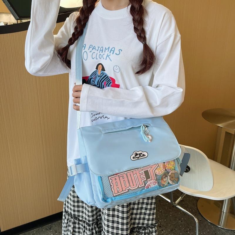Simple Academic Style Girl Oblique Span Bag Student Large-capacity Messenger Bag Transparent Shoulder Bag