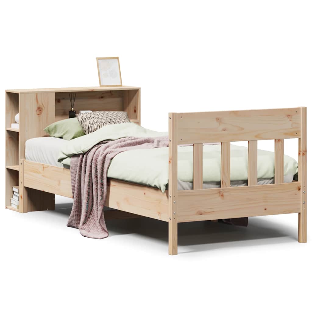 Bookshelf Bed without Mattress 75 x 190 cm Solid Pine Wood